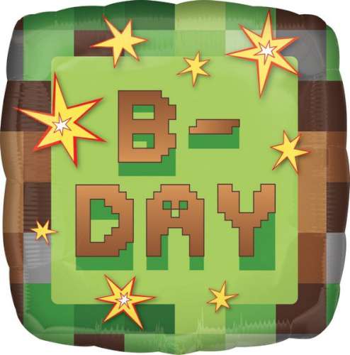 Minecraft Pixilated Foil Balloon